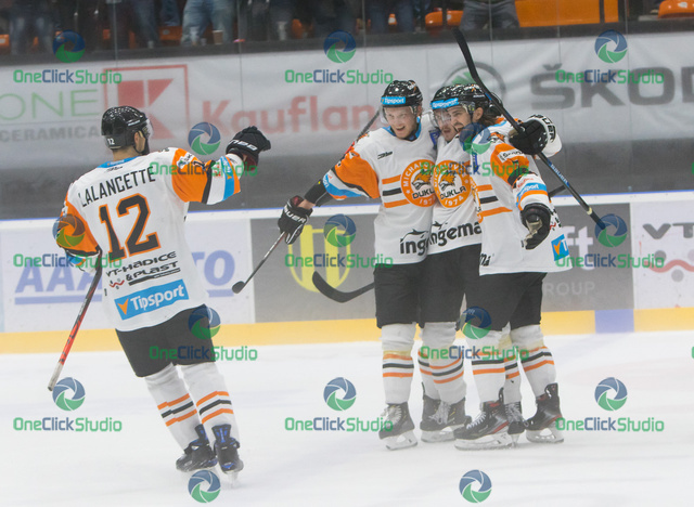 Michalovce po góle - Lalancette, Ventelä, Mašlonka