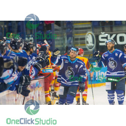 Adam Larkin po góle, vpravo mike Dalhuisen